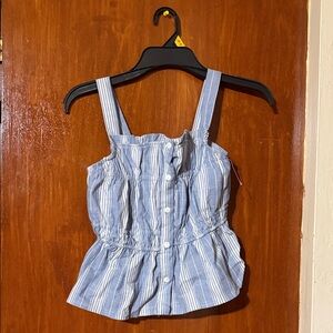 Tahari Girl Blue Striped Top